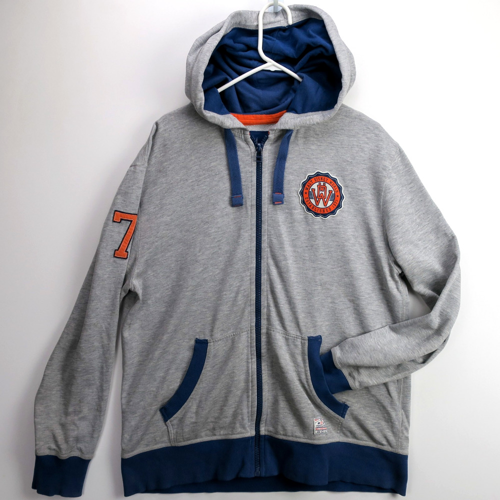 Walt Disney World 1971 Full Zip Hoodie Mens L Gray Varsity | Disney Parks